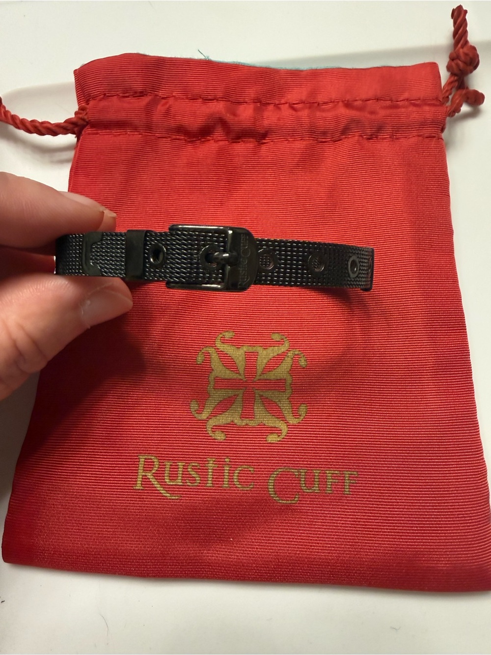 Rustic Cuff Black  Buckle Bracelet